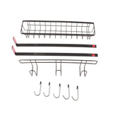 Refrigerator Hanging Shelf Nail Free with Hooks Black Refrigerator Spice Rack for Home Kitchen Double Layer - Top-Down View