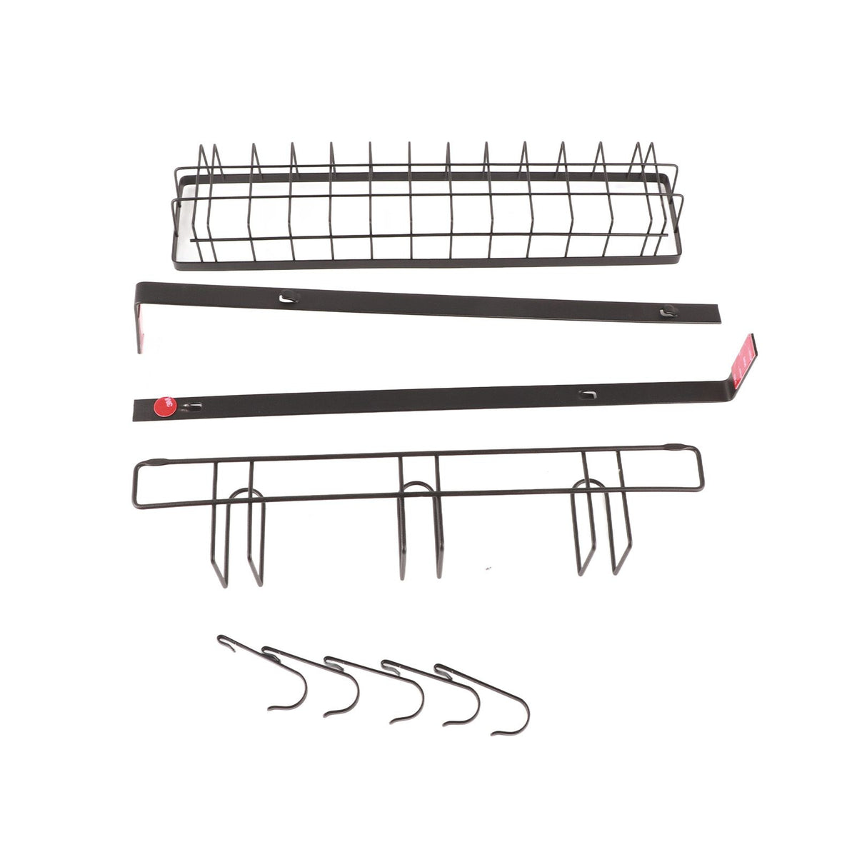 Refrigerator Hanging Shelf Nail Free with Hooks Black Refrigerator Spice Rack for Home Kitchen Double Layer