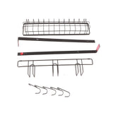 Refrigerator Hanging Shelf Nail Free with Hooks Black Refrigerator Spice Rack for Home Kitchen Double Layer