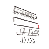 Refrigerator Hanging Shelf Nail Free with Hooks Black Refrigerator Spice Rack for Home Kitchen Double Layer