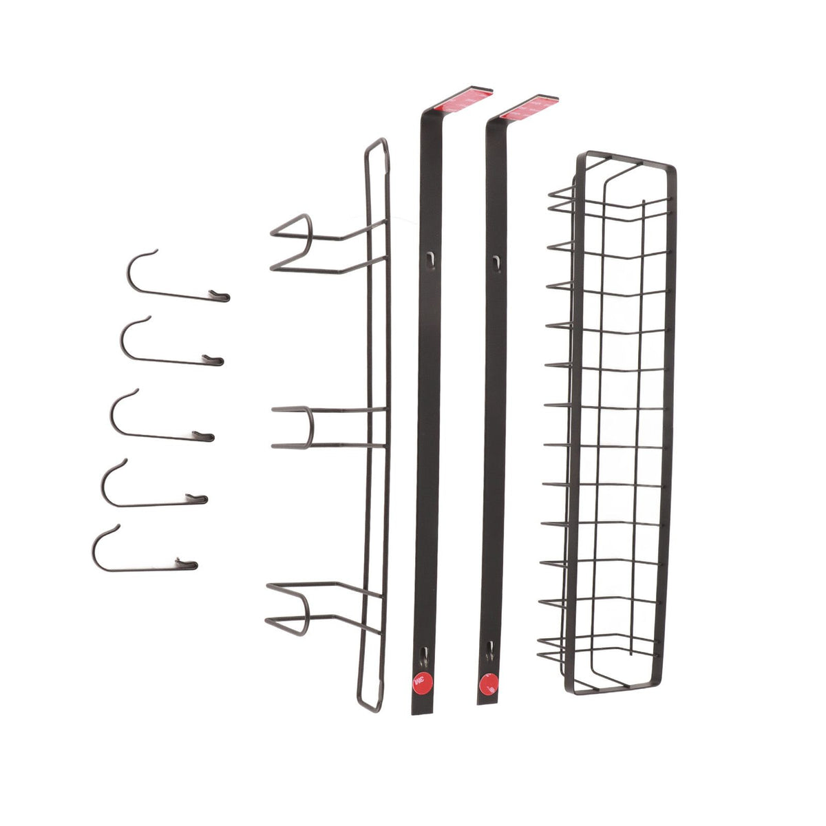 Refrigerator Hanging Shelf Nail Free with Hooks Black Refrigerator Spice Rack for Home Kitchen Double Layer