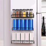 Wall Mounted Magnetic Shelf Refrigerator Punch Free Seasoning Rack Metal Storage Rack 30x10.5x7cm/11.8x4.1x2.8in