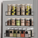 Wall Mounted Magnetic Shelf Refrigerator Punch Free Seasoning Rack Metal Storage Rack 30x10.5x7cm/11.8x4.1x2.8in - Extra Image