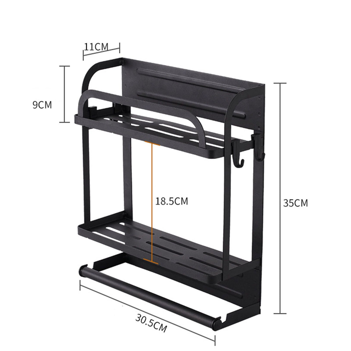 Refrigerator Magnetic Storage Shelf Organizer Strong Magnetic Spice Rack for Refrigerator B Style Double Layer