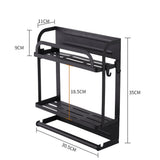 Refrigerator Magnetic Storage Shelf Organizer Strong Magnetic Spice Rack for Refrigerator B Style Double Layer