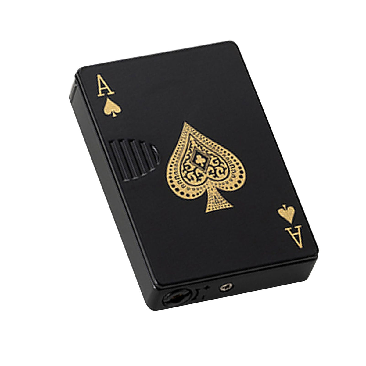 Poker Lighter Spade A Zinc Alloy Windproof UV Money Check Refillable Green Flame Lighter for Travel Camping Outdoor
