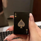 Poker Lighter Spade A Zinc Alloy Windproof UV Money Check Refillable Green Flame Lighter for Travel Camping Outdoor - 45-Degree Angle