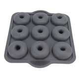 Silicone Donut Mold 9 Cavity Prevents Stick Safe Heat Resistance Doughnut Pan Set for Cake Biscuit Bagels Muffins Dark Gray