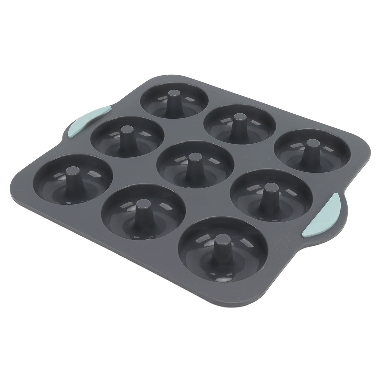 Silicone Donut Mold 9 Cavity Prevents Stick Safe Heat Resistance Doughnut Pan Set for Cake Biscuit Bagels Muffins Dark Gray