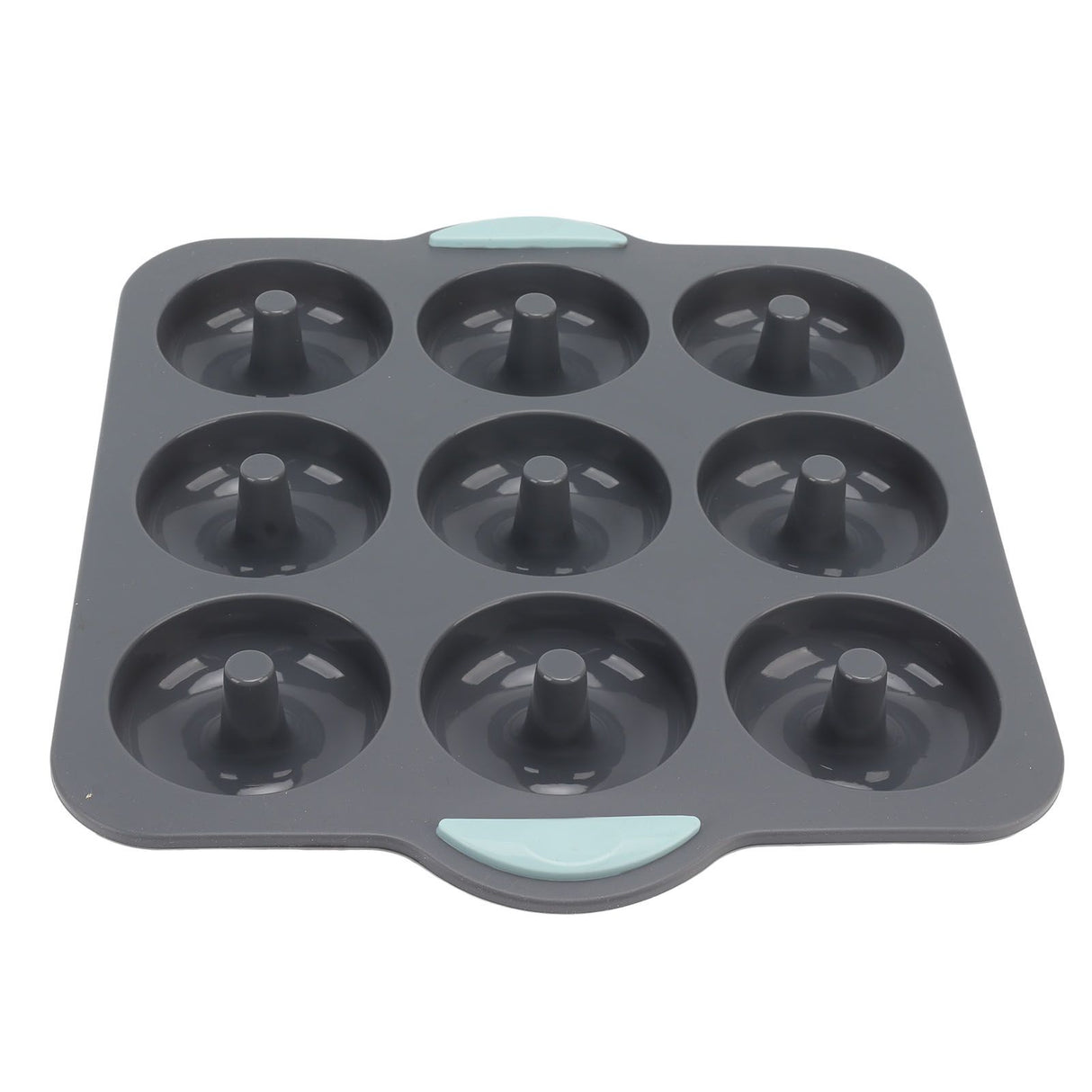 Silicone Donut Mold 9 Cavity Prevents Stick Safe Heat Resistance Doughnut Pan Set for Cake Biscuit Bagels Muffins Dark Gray
