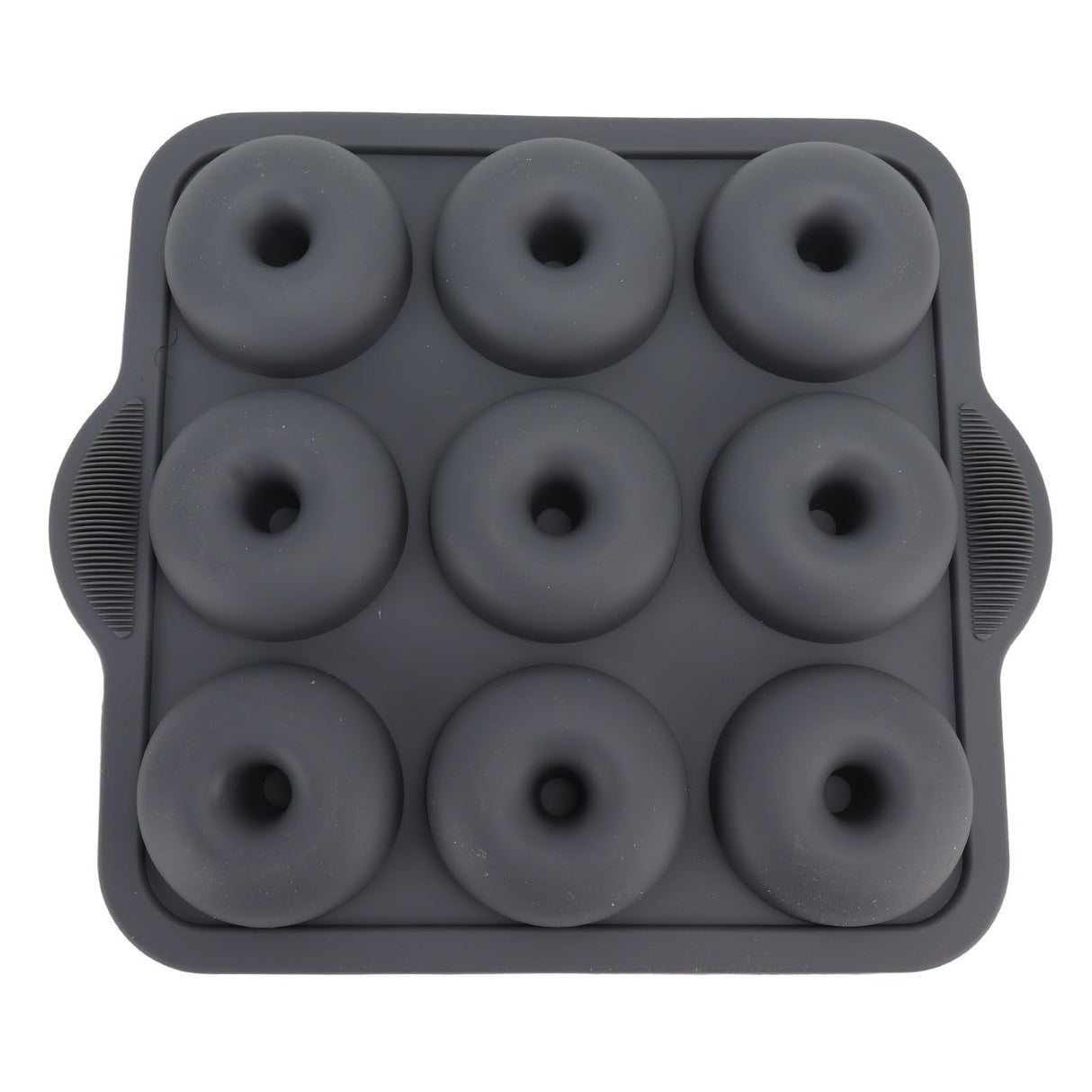 Silicone Donut Mold 9 Cavity Prevents Stick Safe Heat Resistance Doughnut Pan Set for Cake Biscuit Bagels Muffins Dark Gray
