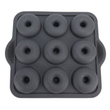Silicone Donut Mold 9 Cavity Prevents Stick Safe Heat Resistance Doughnut Pan Set for Cake Biscuit Bagels Muffins Dark Gray