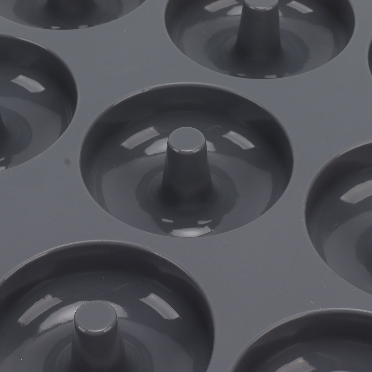 Silicone Donut Mold 9 Cavity Prevents Stick Safe Heat Resistance Doughnut Pan Set for Cake Biscuit Bagels Muffins Dark Gray