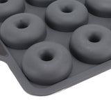 Silicone Donut Mold 9 Cavity Prevents Stick Safe Heat Resistance Doughnut Pan Set for Cake Biscuit Bagels Muffins Dark Gray