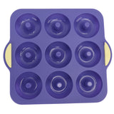 Silicone Donut Mold 9 Cavity Prevents Stick Safe Heat Resistance Doughnut Pan Set for Cake Biscuit Bagels Muffins Royalblue
