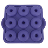 Silicone Donut Mold 9 Cavity Prevents Stick Safe Heat Resistance Doughnut Pan Set for Cake Biscuit Bagels Muffins Royalblue - Front View