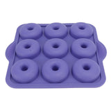 Silicone Donut Mold 9 Cavity Prevents Stick Safe Heat Resistance Doughnut Pan Set for Cake Biscuit Bagels Muffins Royalblue