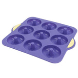 Silicone Donut Mold 9 Cavity Prevents Stick Safe Heat Resistance Doughnut Pan Set for Cake Biscuit Bagels Muffins Royalblue