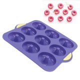 Silicone Donut Mold 9 Cavity Prevents Stick Safe Heat Resistance Doughnut Pan Set for Cake Biscuit Bagels Muffins Royalblue