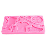 Football Trophy Silicone Fondant Molds Clothes Shoes Cake Chocolate Mould DIY Baking Mold Pink - Rear View