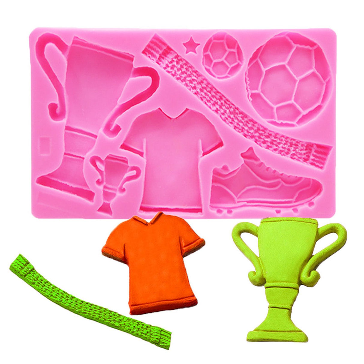 Football Trophy Silicone Fondant Molds Clothes Shoes Cake Chocolate Mould DIY Baking Mold Pink