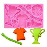 Football Trophy Silicone Fondant Molds Clothes Shoes Cake Chocolate Mould DIY Baking Mold Pink