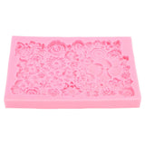 Fondant Mold Stick Proof Easy Release Odorless Silicone DIY Baking Mold for Chocolate Cake Cupcake Decoration - Front View