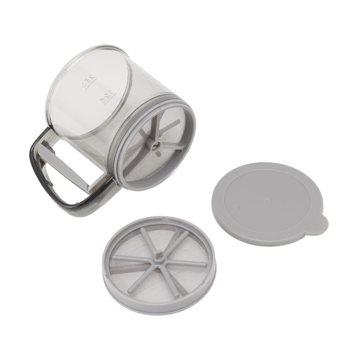 Flour Sifter Cup Handheld Double Layer Filter Mesh Flour Strainer Colander with Lid for Kitchen Supplies Baking Tools