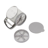 Flour Sifter Cup Handheld Double Layer Filter Mesh Flour Strainer Colander with Lid for Kitchen Supplies Baking Tools - Top-Down View
