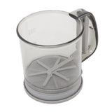 Flour Sifter Cup Handheld Double Layer Filter Mesh Flour Strainer Colander with Lid for Kitchen Supplies Baking Tools - Low Angle
