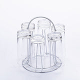 Glass Water Cup Rack Bracket Stainless Steel Household Draining Cup Storage Rack Holder for Party - Side View