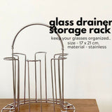 Glass Water Cup Rack Bracket Stainless Steel Household Draining Cup Storage Rack Holder for Party - Close-Up Angle