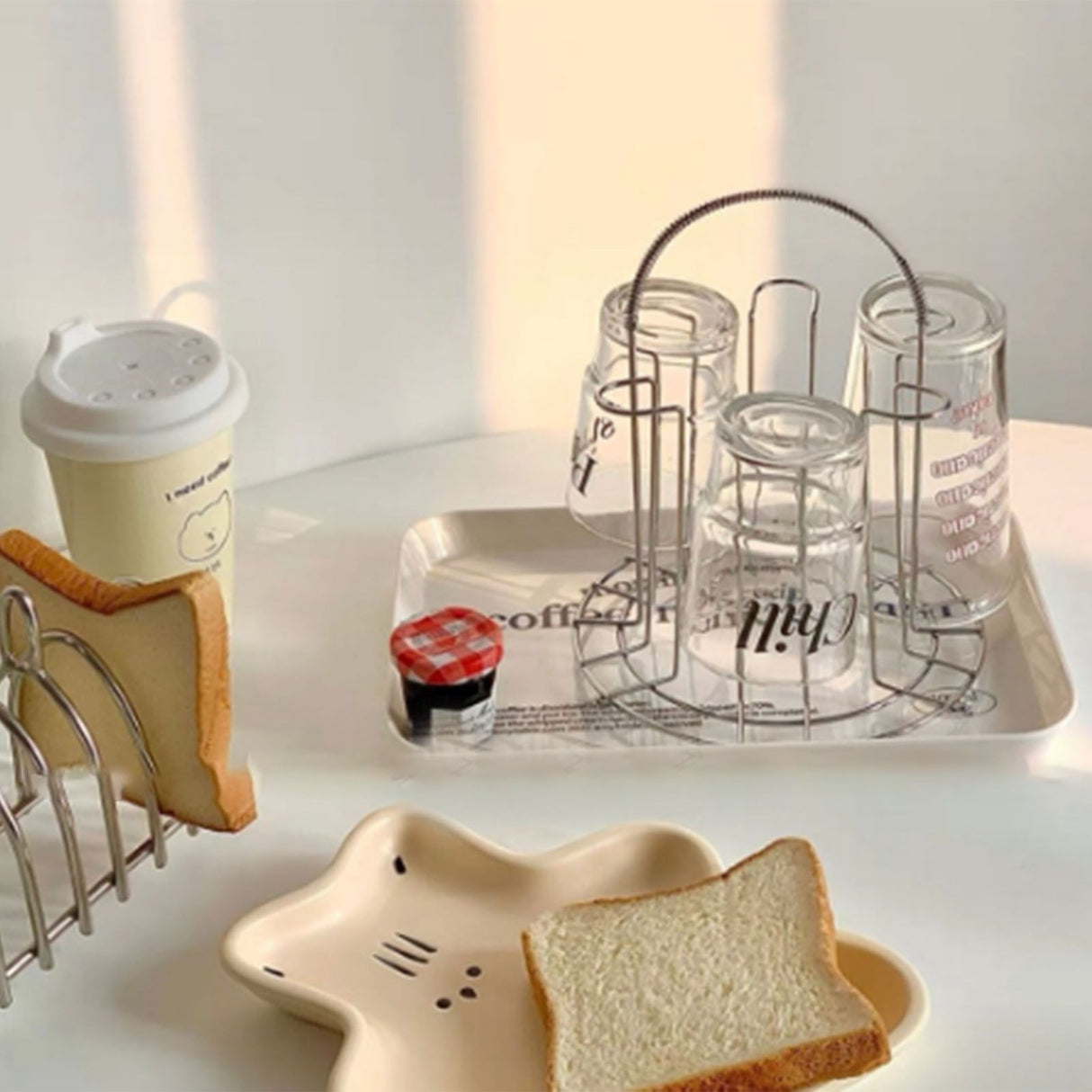 Glass Water Cup Rack Bracket Stainless Steel Household Draining Cup Storage Rack Holder for Party
