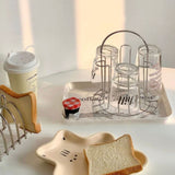 Glass Water Cup Rack Bracket Stainless Steel Household Draining Cup Storage Rack Holder for Party - Low Angle