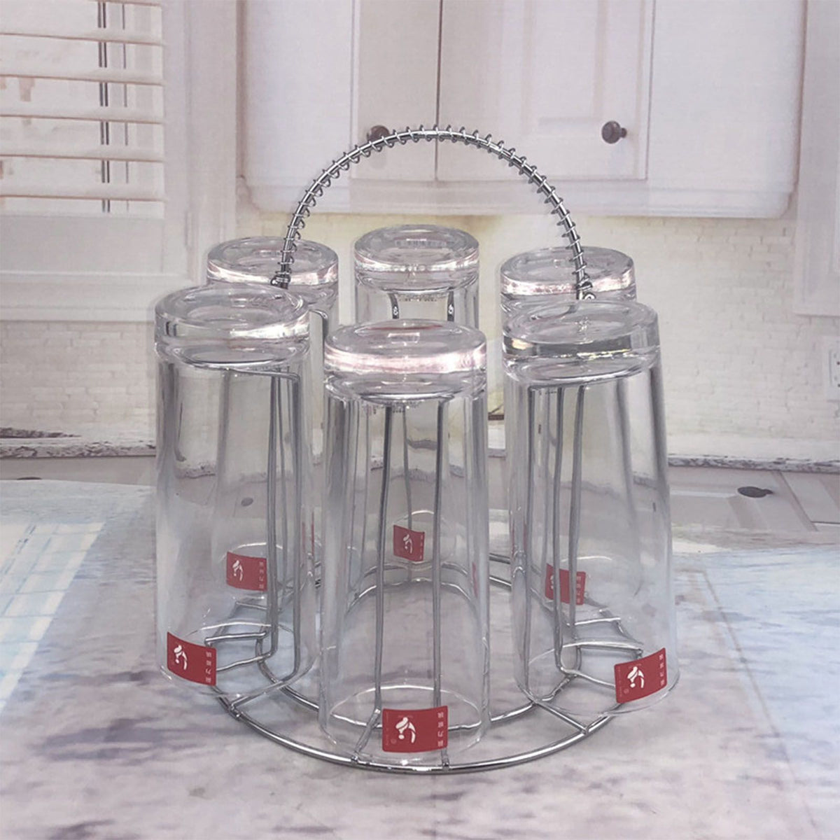 Glass Water Cup Rack Bracket Stainless Steel Household Draining Cup Storage Rack Holder for Party