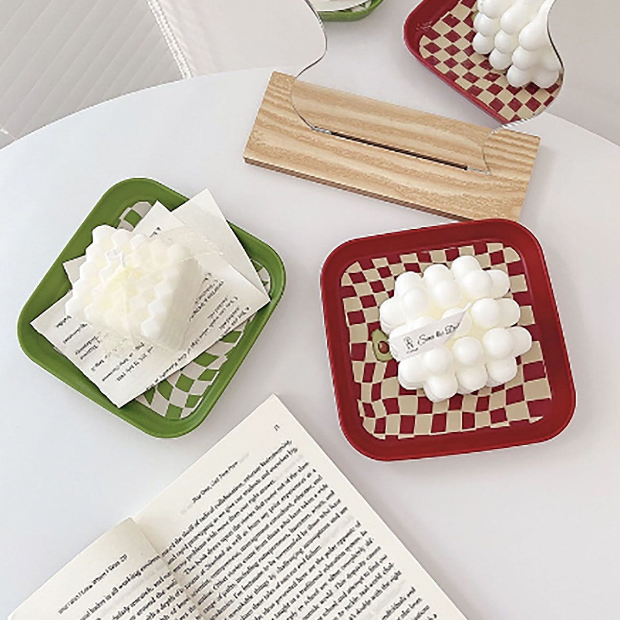 4Pcs Spit Bone Dish Food Grade Plastic Household Food Residue Snack Pan Small Mini Patent Apple Banana Lemon Avocado