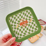 4Pcs Spit Bone Dish Food Grade Plastic Household Food Residue Snack Pan Small Mini Patent Apple Banana Lemon Avocado - Extra Image