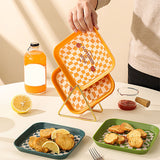4Pcs Spit Bone Dish Food Grade Plastic Household Food Residue Snack Pan Small Mini Patent Apple Banana Lemon Avocado