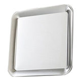 Serving Platter Square Stainless Steel Dish Tray Barbecue Plate Silver Color for Home L