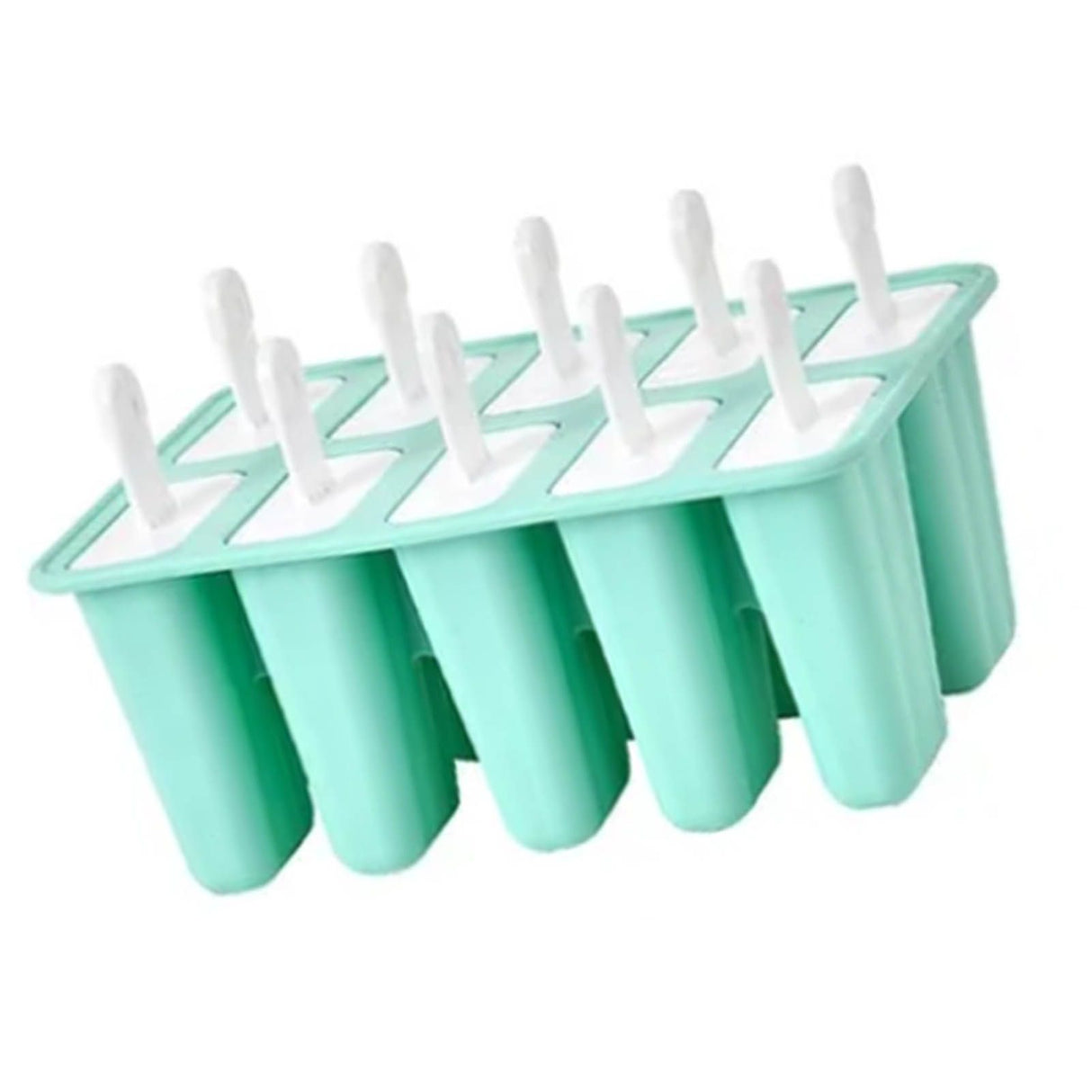 Ice Cream Mould 10 Grids Food Grade Silicone Non Stick Green Ice Lolly Maker for Home DIY