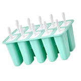 Ice Cream Mould 10 Grids Food Grade Silicone Non Stick Green Ice Lolly Maker for Home DIY