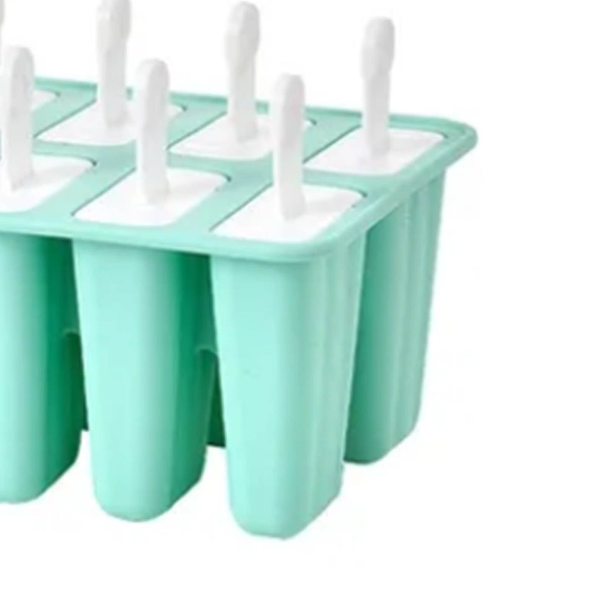 Ice Cream Mould 10 Grids Food Grade Silicone Non Stick Green Ice Lolly Maker for Home DIY