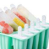 Ice Cream Mould 10 Grids Food Grade Silicone Non Stick Green Ice Lolly Maker for Home DIY