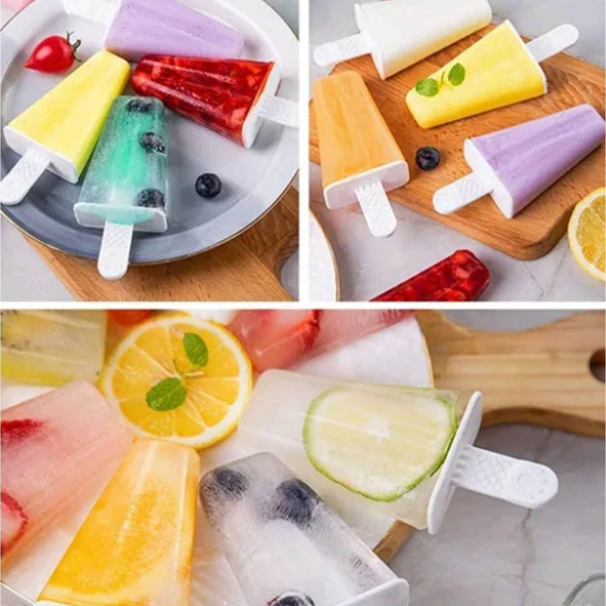 Ice Cream Mould 10 Grids Food Grade Silicone Non Stick Green Ice Lolly Maker for Home DIY