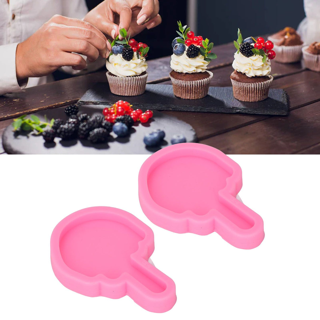 2 Pcs Fondant Molds Easy Cleaning DIY Making Food Grade Silicone Soft Elastic Chocolate Molds for Decorations