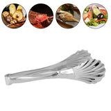 Cooking Tongs Multipurpose Heat Resistance Shell Shape Stainless Steel Kitchen Tongs for Cooking Barbecue Serving 201 (28cm/11.0in)