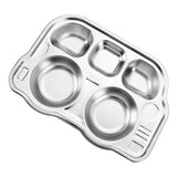 Stainless Steel Divided Platter Food Grade Cartoon Drop Proof Fun Shape Divided Dinner Tray for Kindergarten Pickup Truck - Front View