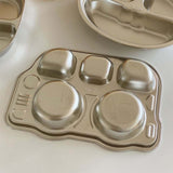Stainless Steel Divided Platter Food Grade Cartoon Drop Proof Fun Shape Divided Dinner Tray for Kindergarten Pickup Truck - Extra Image