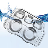 Stainless Steel Divided Platter Food Grade Cartoon Drop Proof Fun Shape Divided Dinner Tray for Kindergarten Pickup Truck - Extra Image