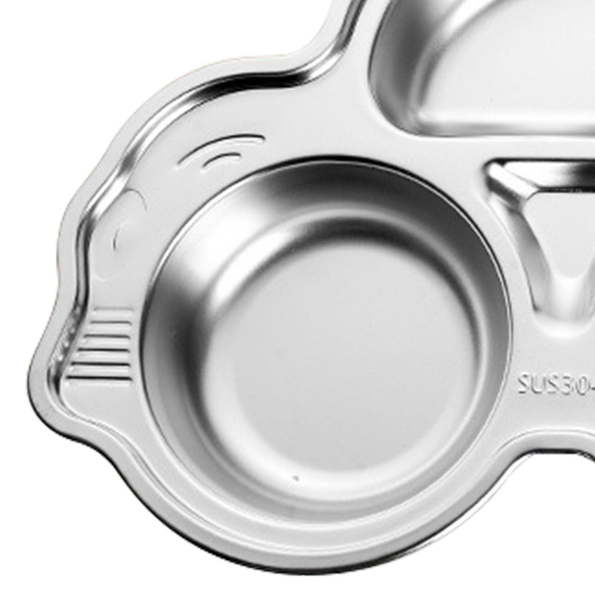 Stainless Steel Divided Platter Food Grade Cartoon Drop Proof Fun Shape Divided Dinner Tray for Kindergarten Beetle Car